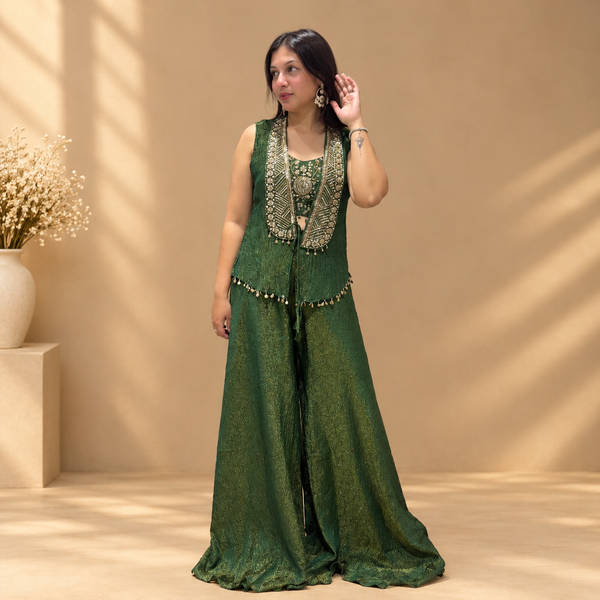 Three-Piece Jacket Style Indo-Western