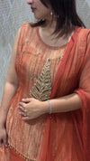 Indo-Western Salsa Fabric Palazzo Set – 3 Piece
