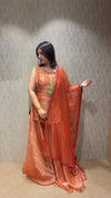Indo-Western Salsa Fabric Palazzo Set – 3 Piece