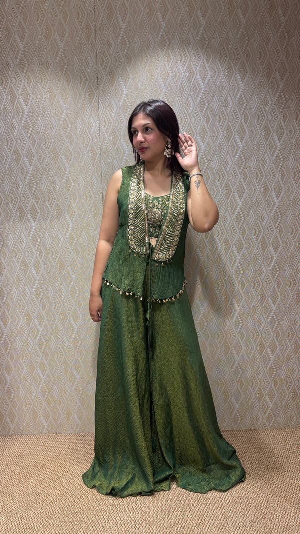 Three-Piece Jacket Style Indo-Western